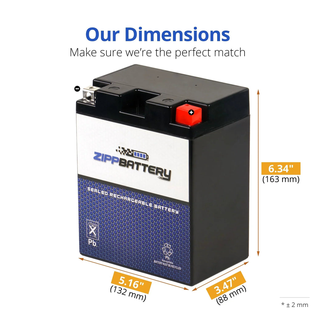 Zipp Battery YTX14AHL-BS (14AHL-BS 12 Volt,12 Ah, 210 CCA) Motorcycle Battery for Suzuki 750cc Gsx-r750 1990