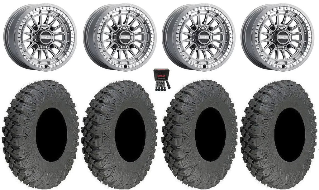MetalFX Delta Bdlk CC 15" Wheels Gm 33" Race Soft Tires Can-Am Maverick X3 / Honda Pioneer 1000 / Talon