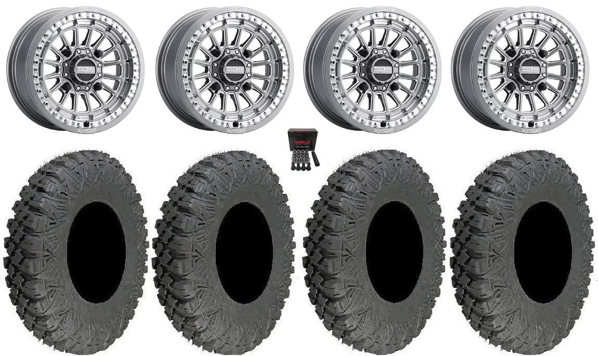 MetalFX Delta Bdlk CC 15" Wheels Gm 33" Race Soft Tires Can-Am Maverick X3 / Honda Pioneer 1000 / Talon