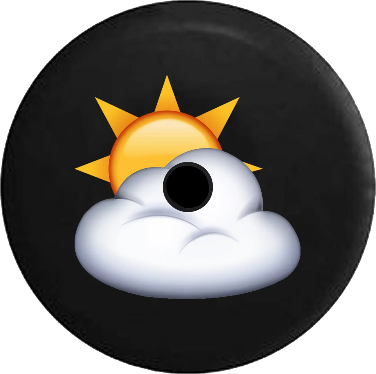 2018 2019 Wrangler JL Backup Camera Text Emoji Sun Cloud Spare Tire Cover for Jeep RV 32 Inch