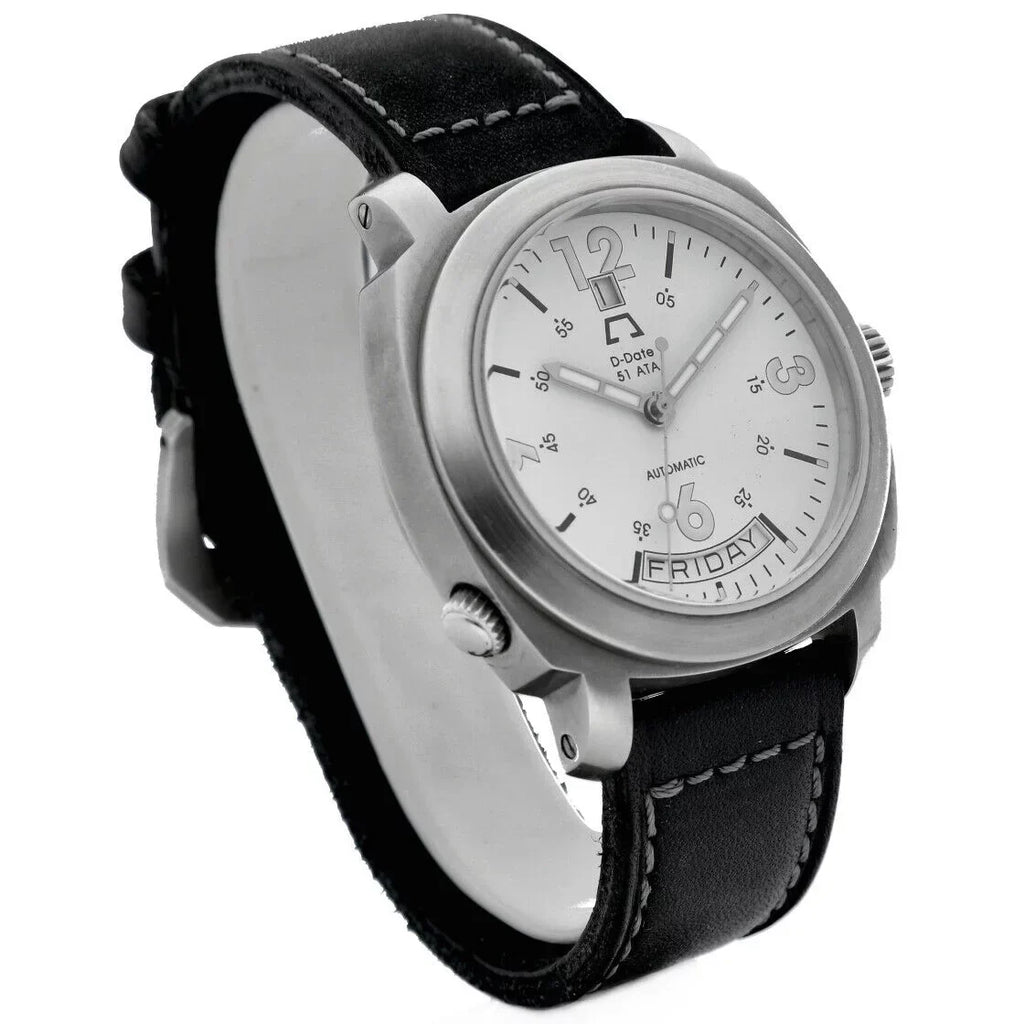 Anonimo D-Date 51ETA 2006 Day Date Ivory Dial Leather 43mm Automatic Men's Watch