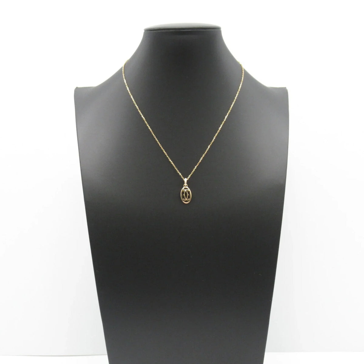 Pre-Owned CARTIER Logo double diamond Necklace Necklace Clear  K18PG(Rose Gold) Clear (Good)