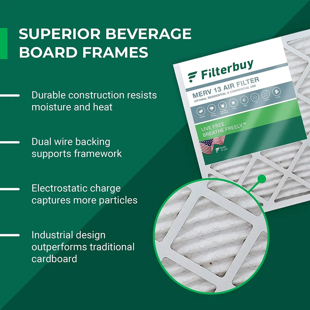 Filterbuy 12x30x2 MERV 13 Pleated HVAC AC Furnace Air Filters (4-Pack)
