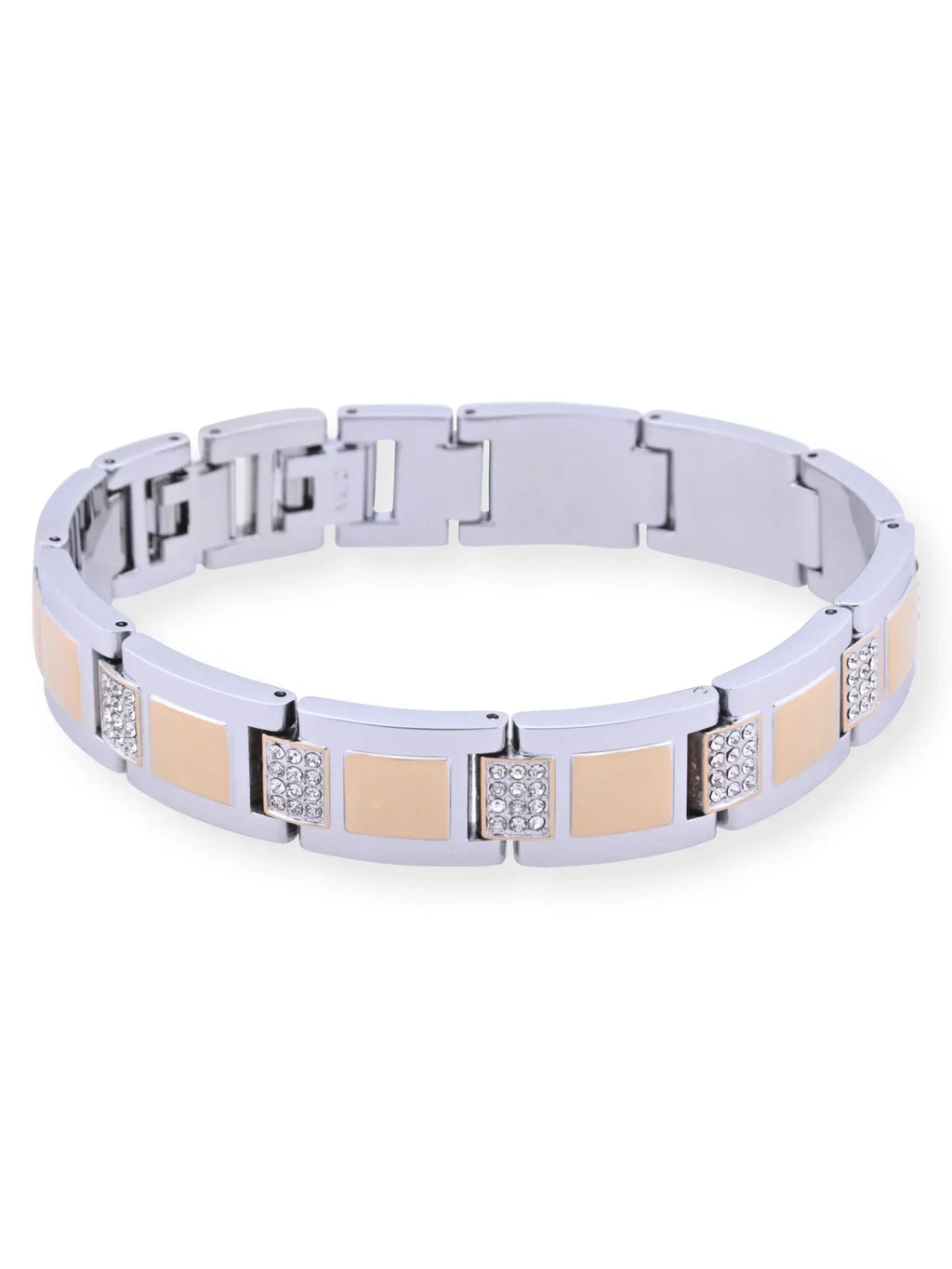 Elgin Adult Male Watch and Bracelet Set with Alloy Case and Stones in Silver and Gold (FG180015ST)