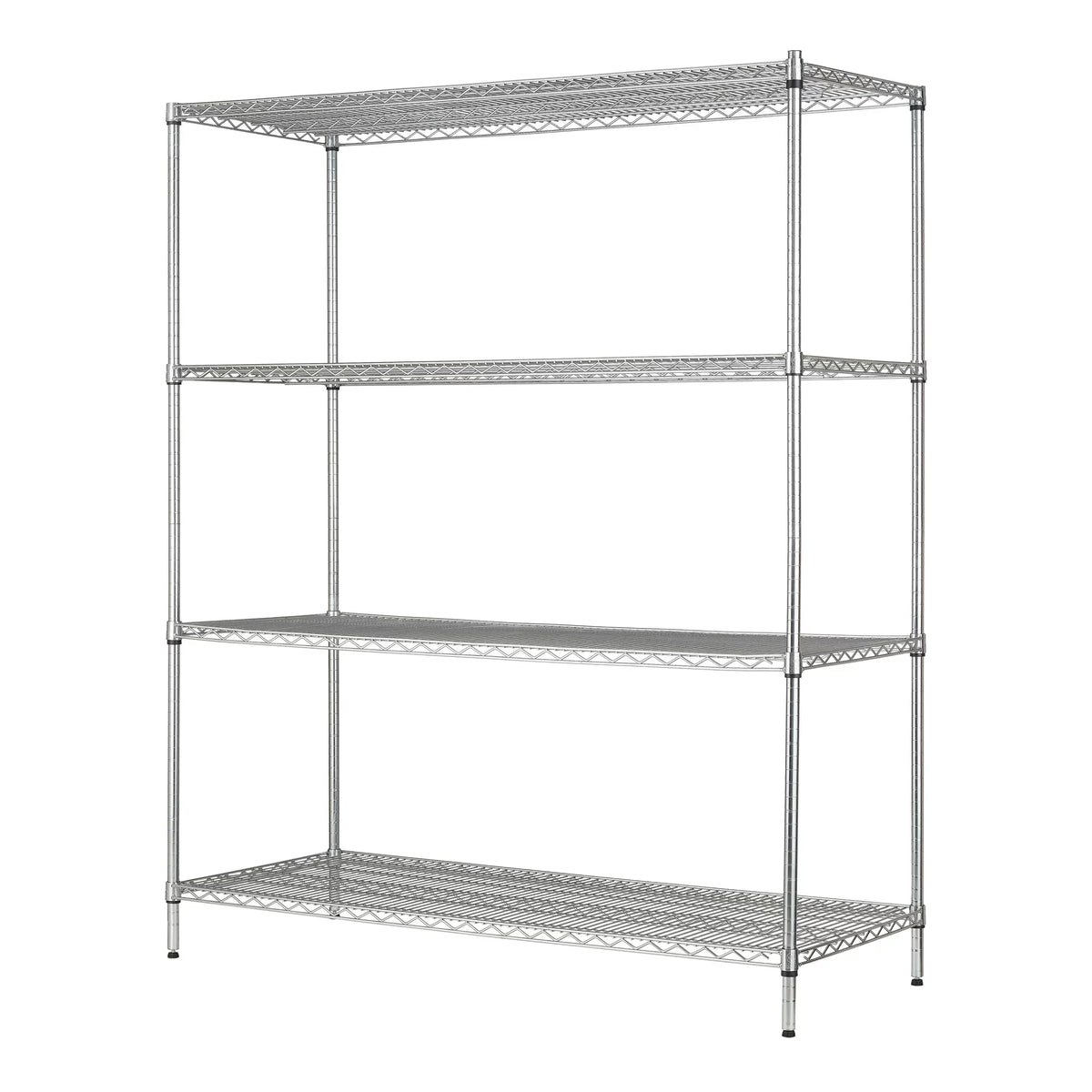 Hyper Tough Steel 4-Tier Storage Shelf Unit 72"H x 60"W x 24"D, 4000lb Total Capacity, Chrome
