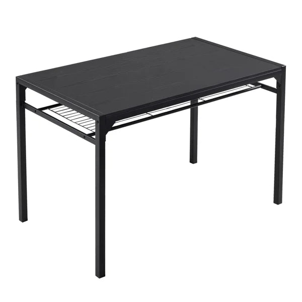 ALFRESCO Black 4-Piece Dining Table Set for 4 - Includes 2 Chairs, 1 Bench, Ideal for Small Spaces