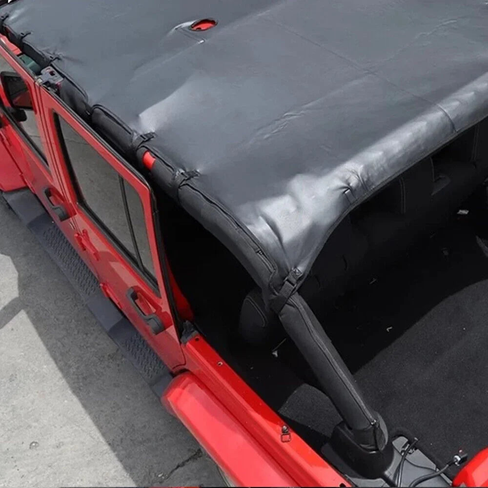 KingFurt Leather Top Sunshade Protection, Black, Jeep Wrangler JK/JKU 2007-2018, Durable & Easy to Install