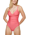 Calvin Klein ENERGY CORAL Twist-Front Tummy-Control One-Piece Swimsuit, US 4
