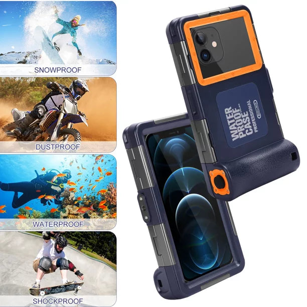 UrbanX Professional [15m/50ft] Swimming Diving Surfing Snorkeling Photo Video Waterproof Protective Case Underwater Housing for vivo iQOO Z5x And all Phones Up to 6.9 Inch LCD with Lanyard
