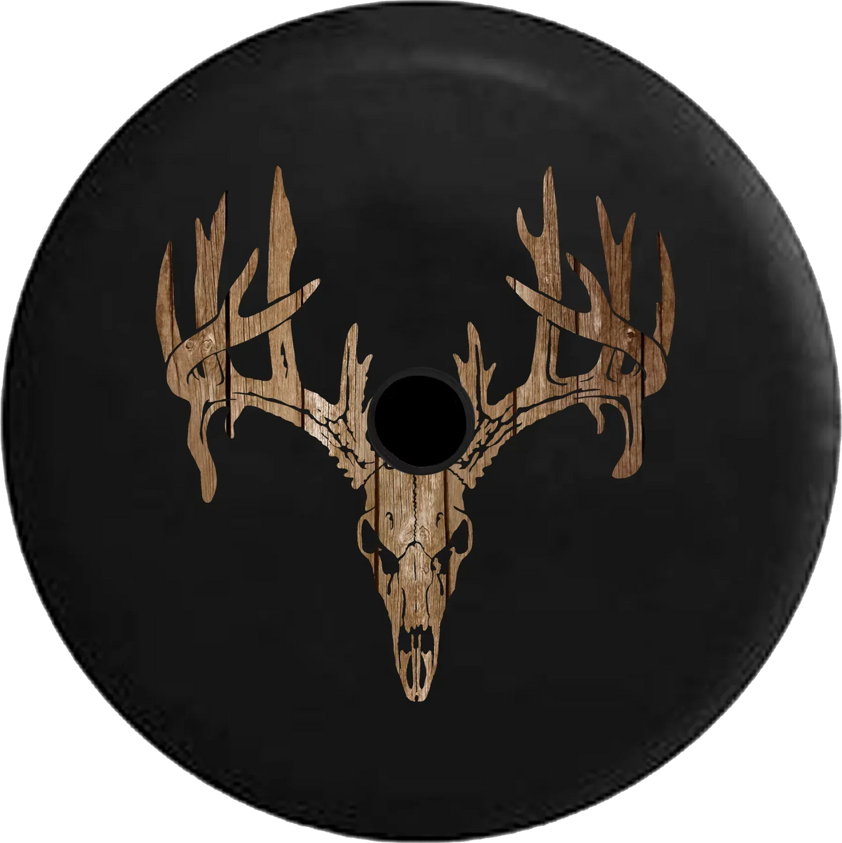 2018 2019 Wrangler JL Backup Camera Deer Antlers Skull Hunting Dark Ghost Skulls Spare Tire Cover for Jeep RV 32 Inch