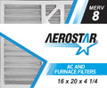 Aerostar 16x20x4 1/4 MERV  8, Carrier Replacement Pleated Air Filter, 16x20x4 1/4, Box of 2