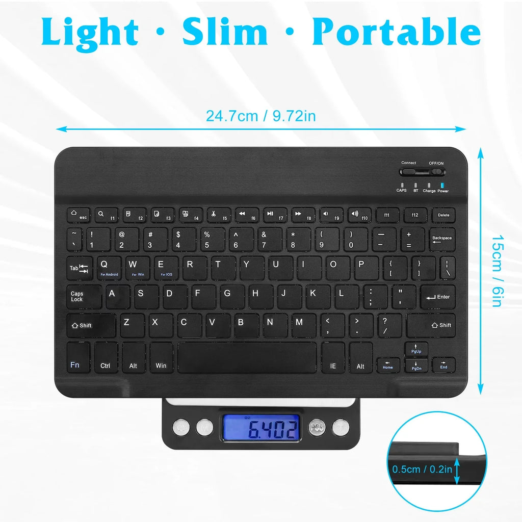 Rechargeable Bluetooth Keyboard and Mouse Combo Ultra Slim Full-Size Keyboard and Ergonomic Mouse for ZTE Axon 30 Pro 5G and All Bluetooth Enabled Mac/Tablet/iPad/PC/Laptop - Onyx Black