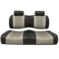 MadJax Tsunami Golf Cart Front Seat Cushions for Yamaha G29/Drive and Drive2 |Black/Liquid Silver Rush/Liquid Silver Wave |2007 - up