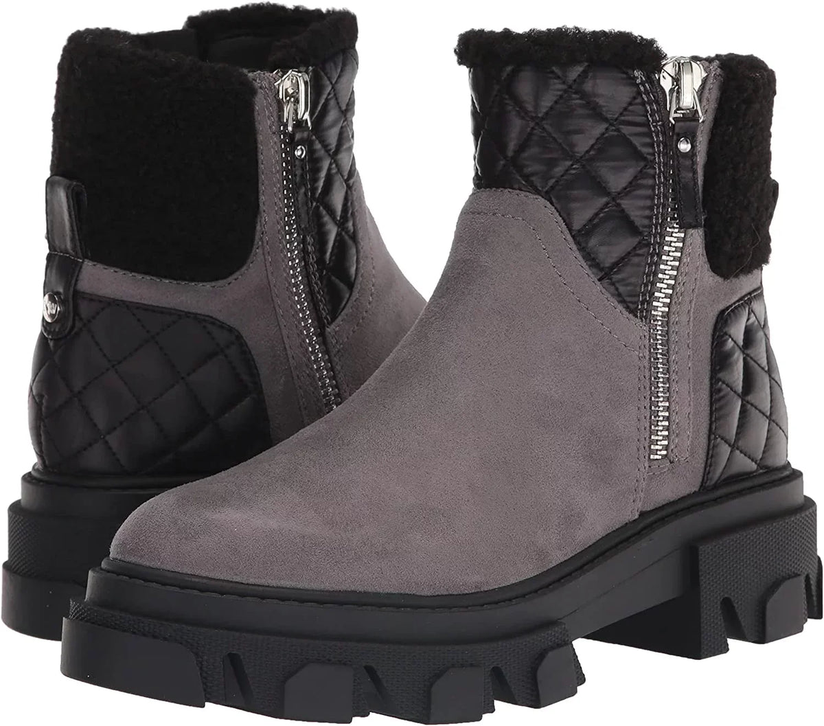 NINE WEST Womens Colbee2 Ankle Boot 8 Grey Suede
