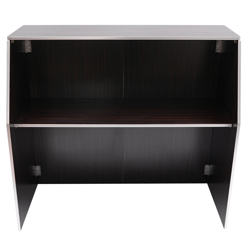TOOL1SHOoo Portable Foldable Event bar Cabinet 19.5x47.75x42.75in Black Brown with Aluminum Edging