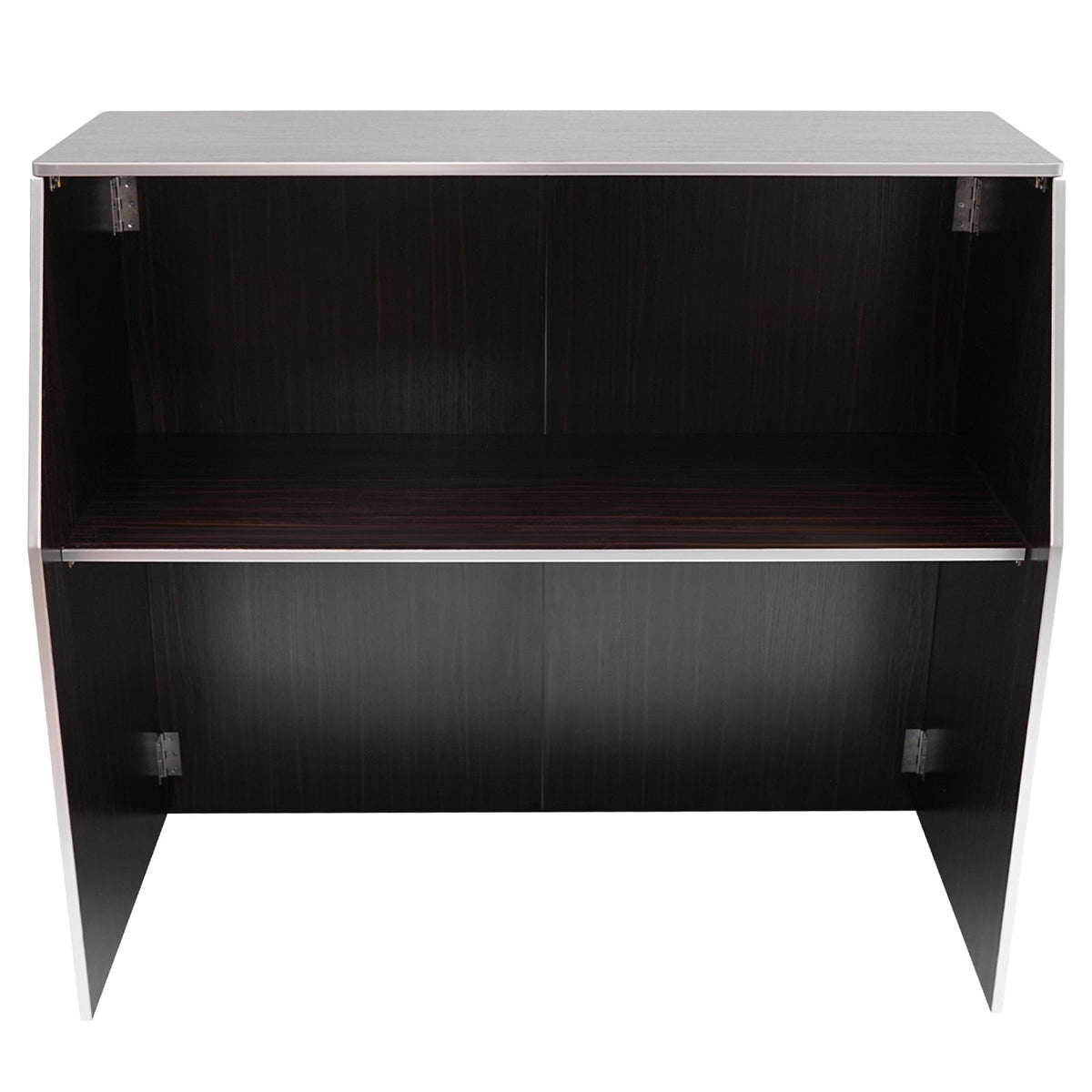 TOOL1SHOoo Portable Foldable Event bar Cabinet 19.5x47.75x42.75in Black Brown with Aluminum Edging