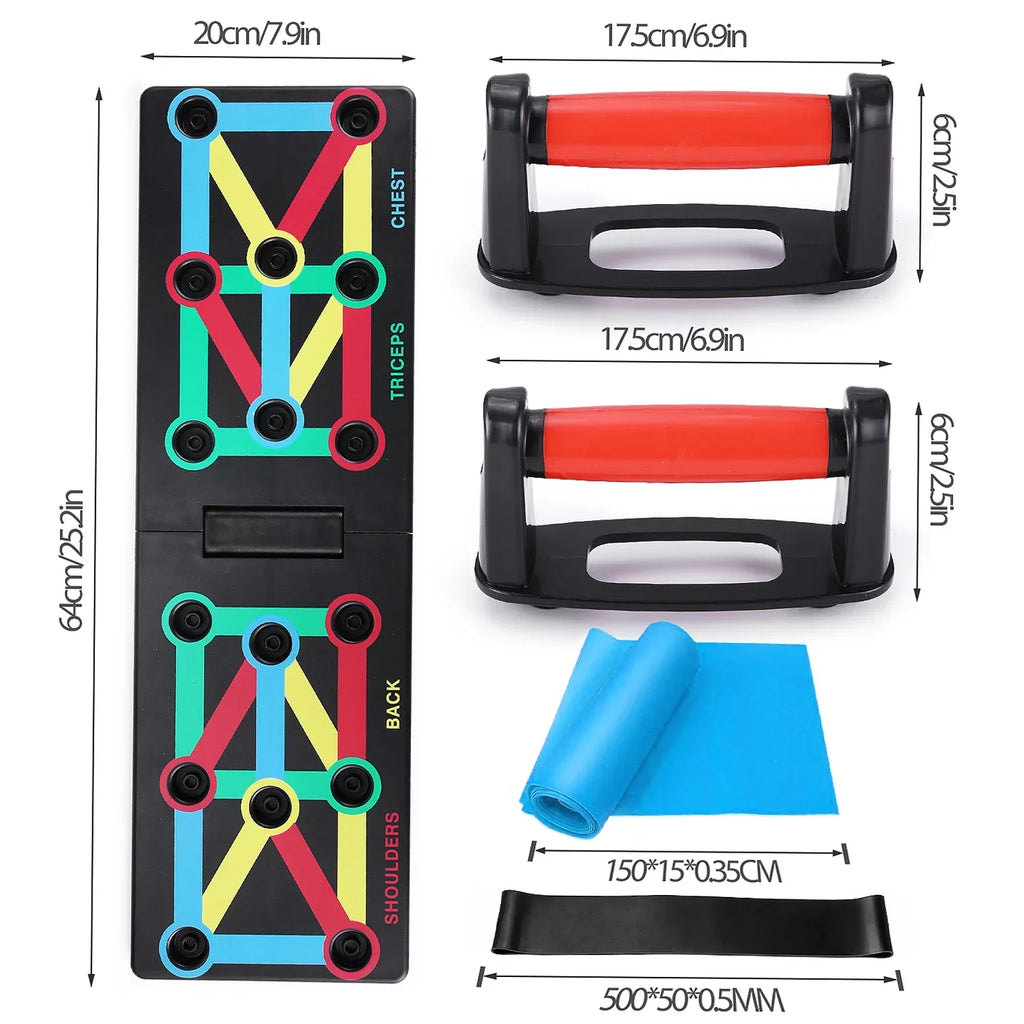 TOMSHOO Foldable Push-Board, Portable and Space-Saving Exercise Equipment, Strengthen Arms, Chest, and Shoulders, Suitable for All Fitness Levels