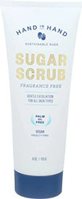 Hand in Hand Sugar Scrub, Gentle Exfoliation For All Skin Types, 6 Ounce, Frangrance Free, Single