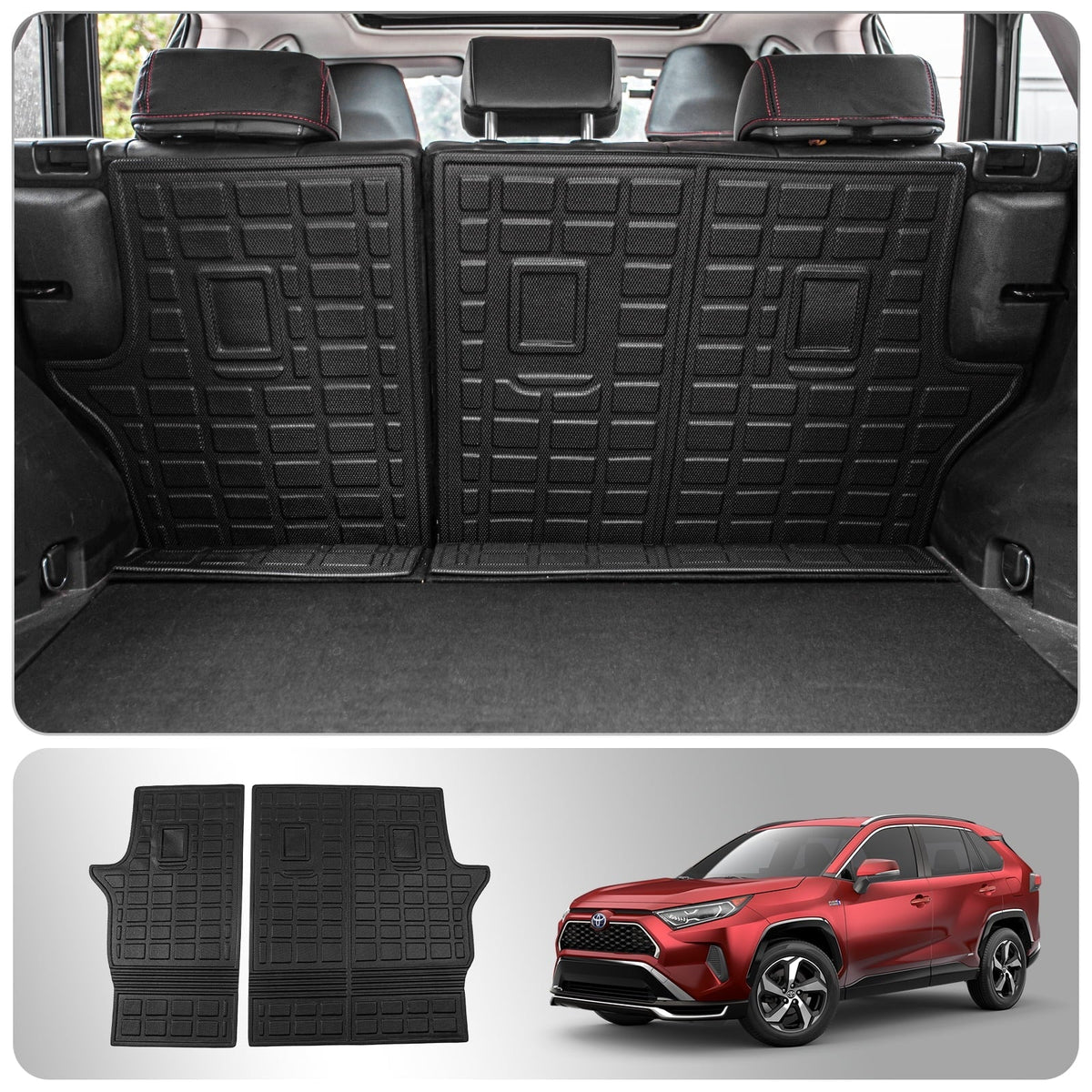 Fit 2019-2024 Toyota RAV4 Back Seat Protector TPE All Weather Trunk Mats 2023 RAV4 Accessories