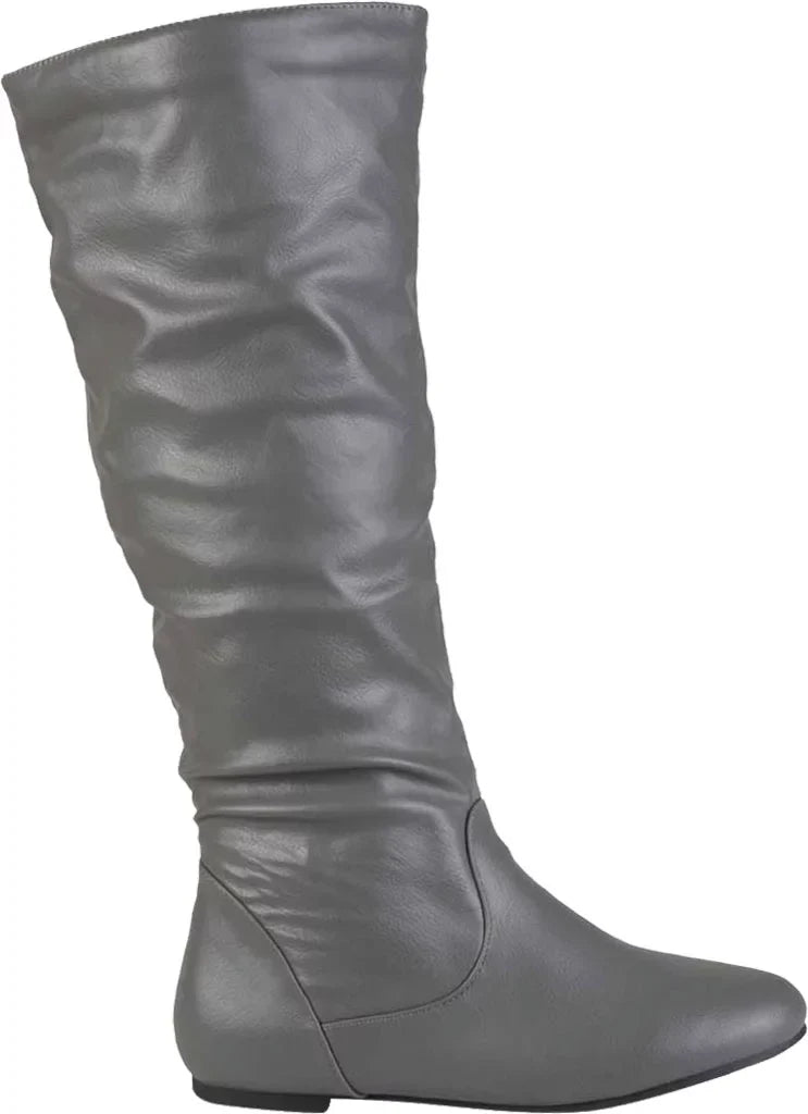 Women's Journee Collection Jayne Extra Wide Calf Knee High Slouch Boot Grey Faux Leather 7.5 M