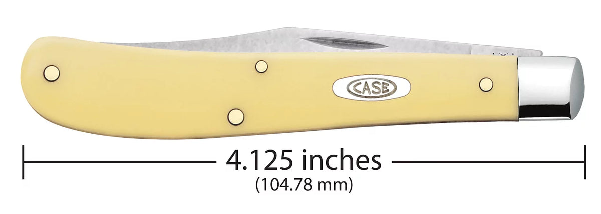 Case XX Slimline Trapper Clip Blade Smooth Yellow Synthetic Handle - 00031