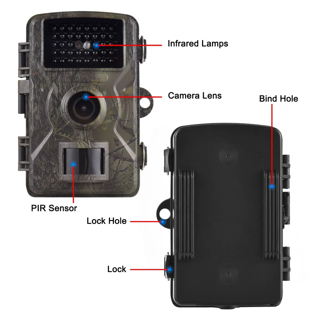 Meterk 1080P Trail Camera 16MP Wildlife Camera Tracking Camera with 2.0 Inch TFT Color Screen 0.8s Trigger Time Supports Infrared Night Vision Motion Activated IP66 Waterproof