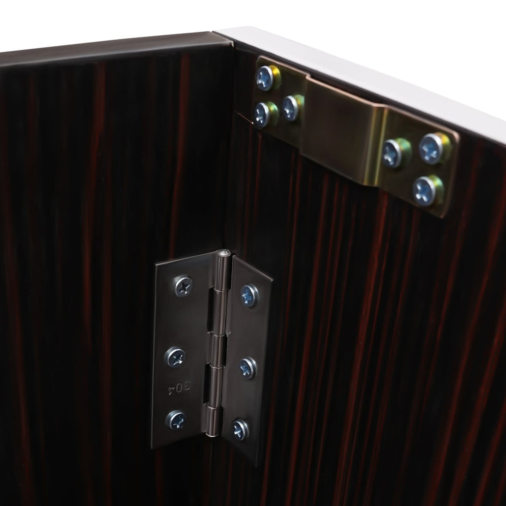 TOOL1SHOoo Portable Foldable Event bar Cabinet 19.5x47.75x42.75in Black Brown with Aluminum Edging