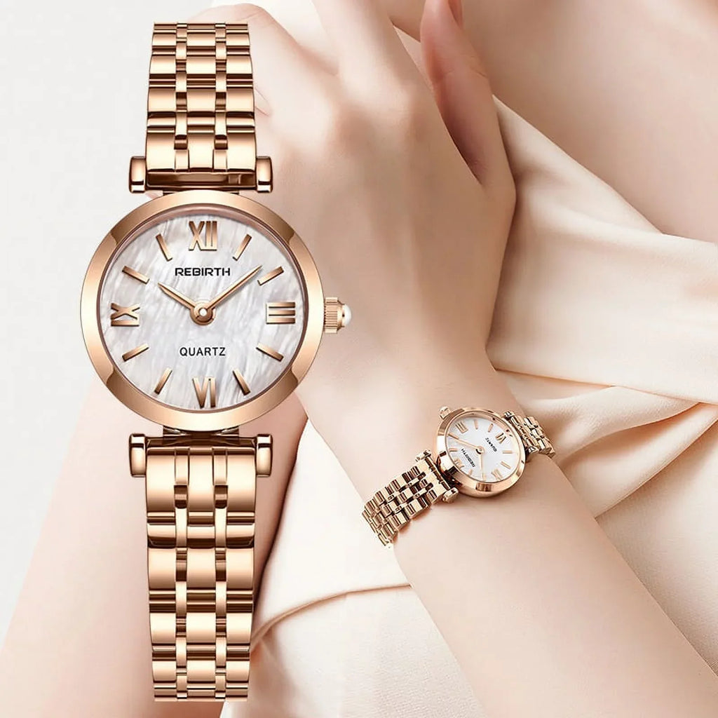 Rose Gold 2022 Women Fashion Watch Creative Ladies Wrist Watch Stainless Steel Stylish Desgin Quartz Watches for Female reloj