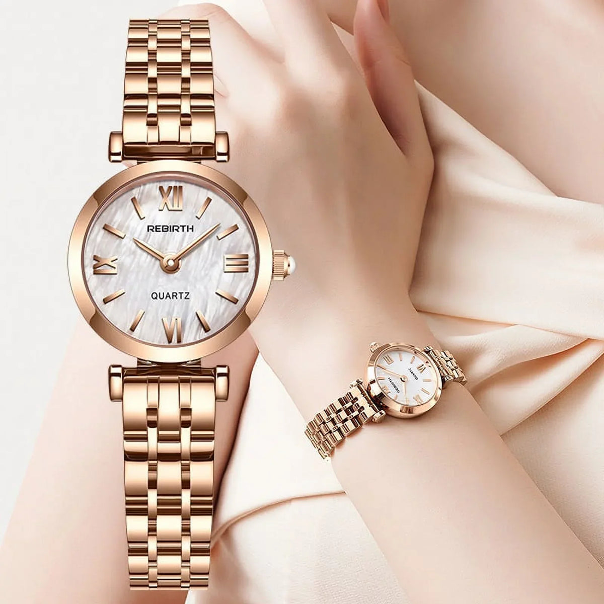 Rose Gold 2022 Women Fashion Watch Creative Ladies Wrist Watch Stainless Steel Stylish Desgin Quartz Watches for Female reloj