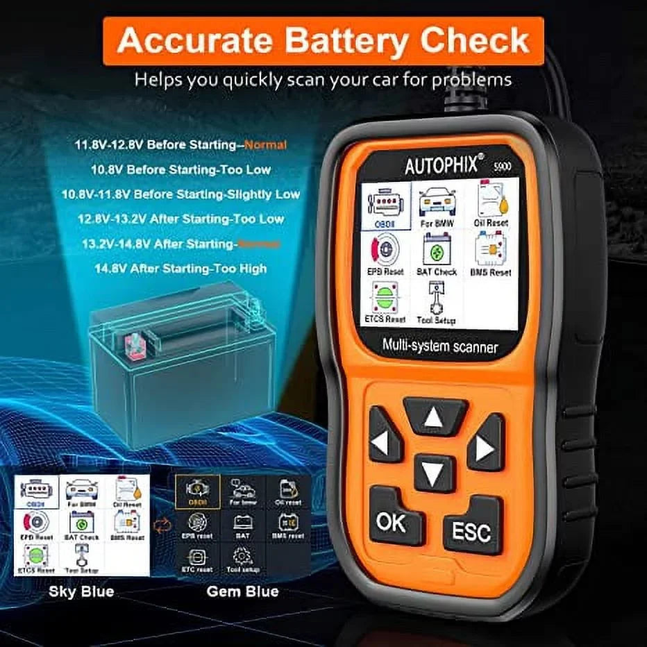 Autophix 5900 Car Scanner Fits for BMW MINI Roll-Royce All Systems Scan Tool OBD2 Scanner Car Code Reader EPB SAS Oil Reset Battery Registration Tool for BMW Automotive Diagnostic Tool