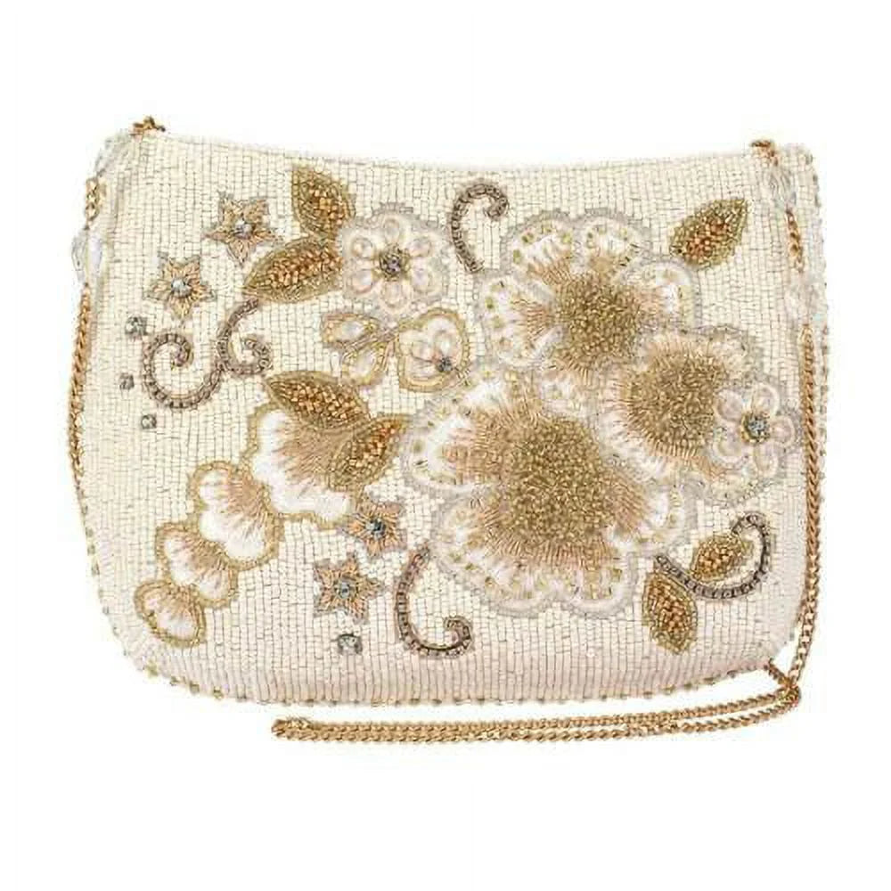 Mary Frances Radiance Crossbody Bridal Clutch Beaded White Bride Handbag Bag NEW