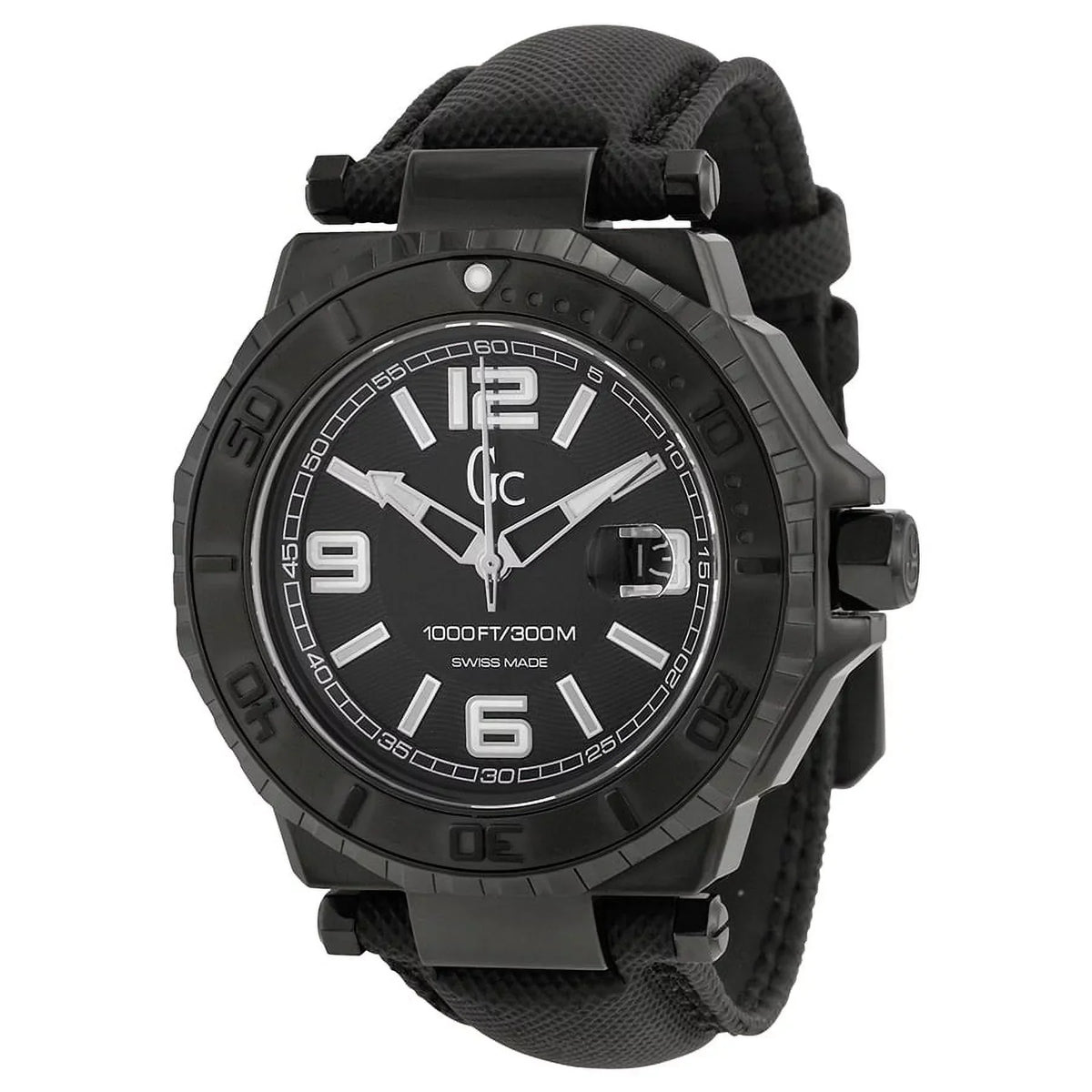 Guess GC-3 Collection Black Dial White Accent Mens Watch X79011G2S
