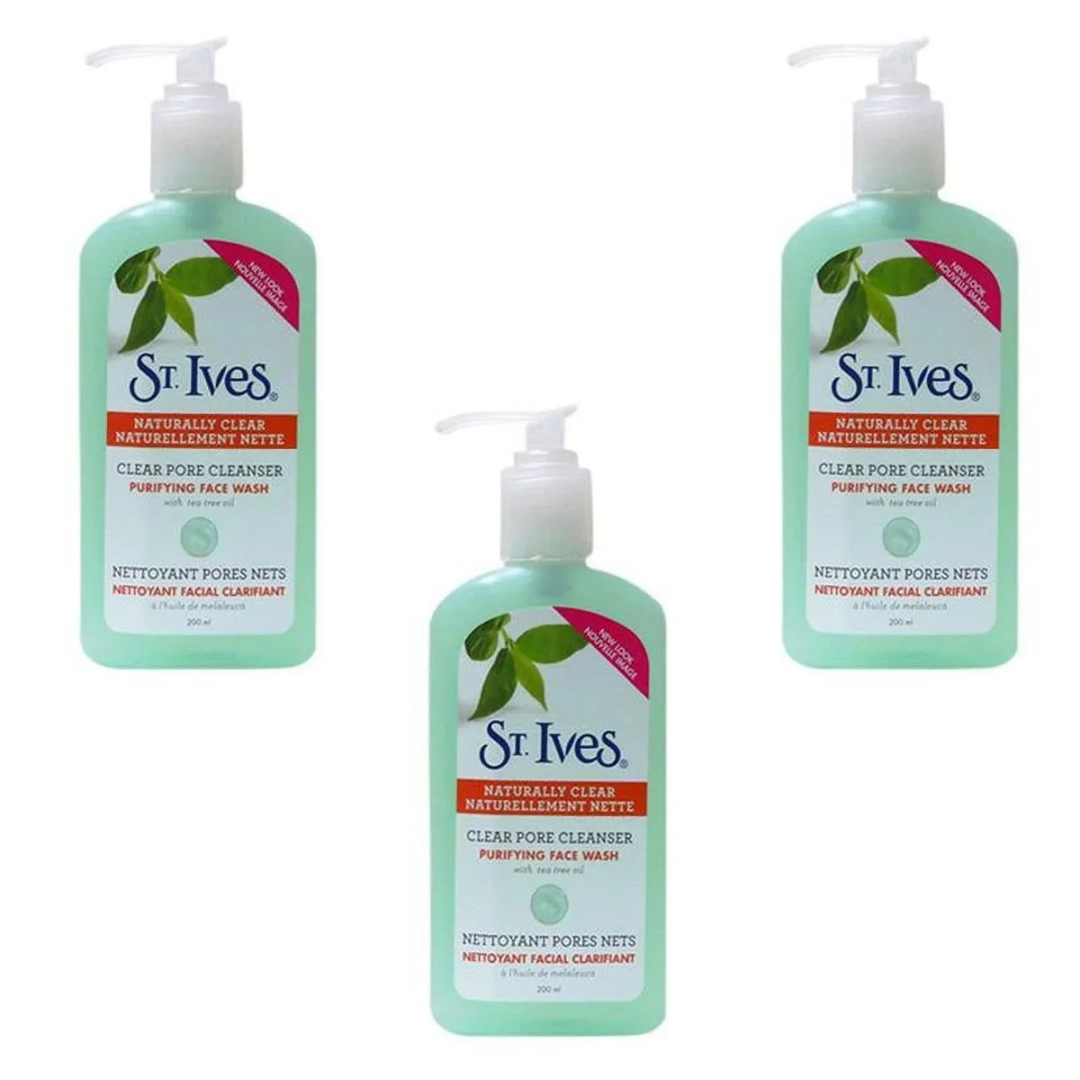 ST. Ives Clear Pore Cleanser Purifying Face Wash With Tea Tree Oil(200ml) pack of 3