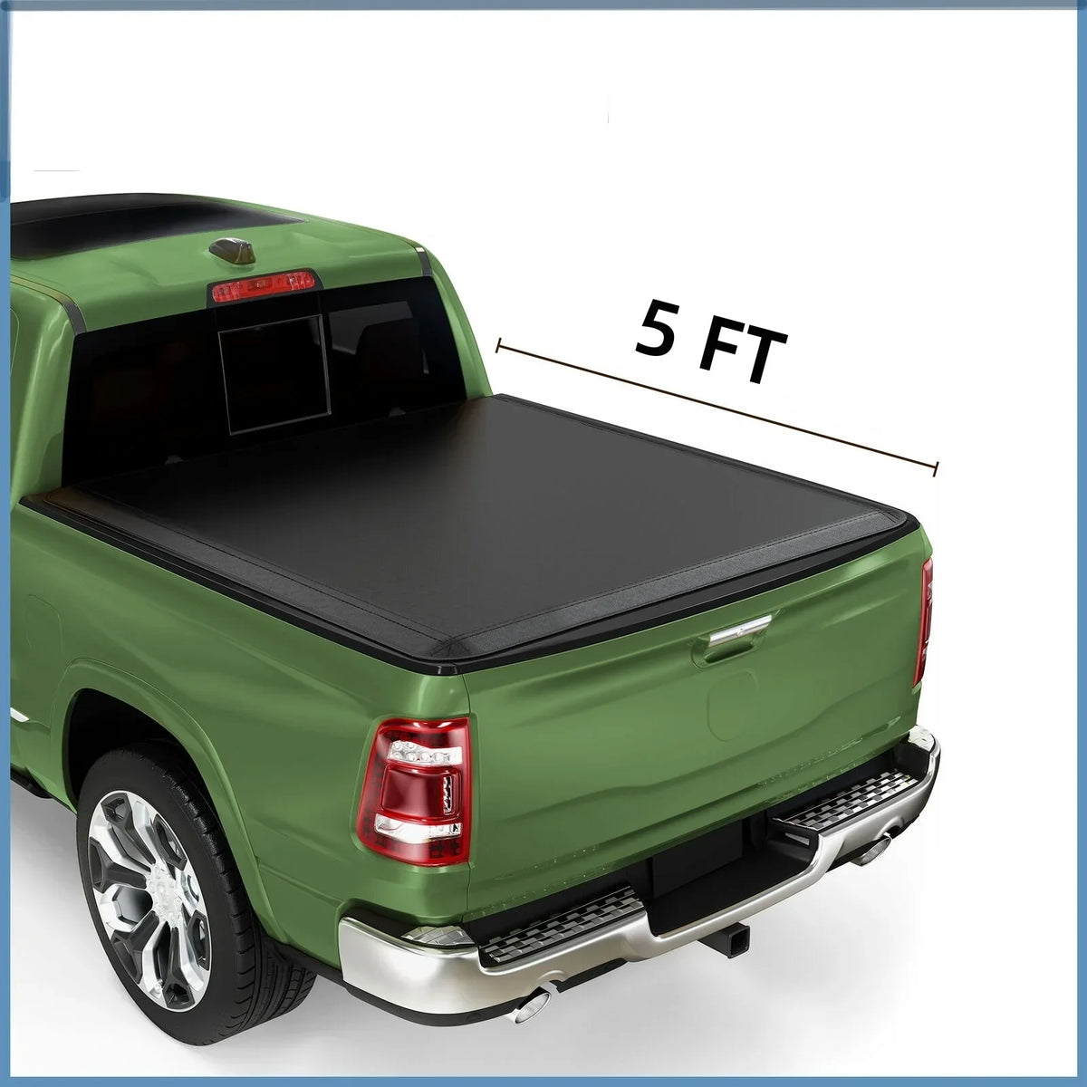 Ledkingdomus 5 ft Bed Soft 3-Fold Truck Bed Tonneau Cover Compatible with 2005-2023 Nissan Frontier NO fit Mexico