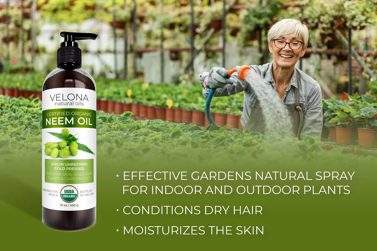Velona Neem Oil USDA Certified Organic - 32 oz | 100% Pure and Natural Carrier Oil | Virgin, Unrefined, Cold Pressed | Hair, Body and Skin Care | Use Today - Enjoy Results