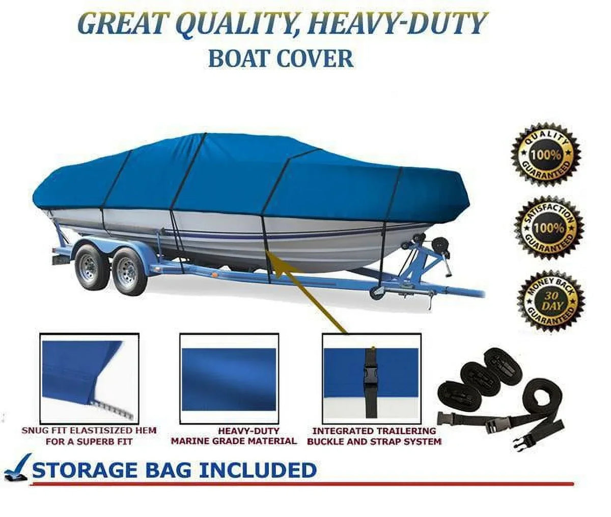 BLUE, GREAT QUALITY BOAT COVER Compatible for LOWE FISHING MACHINE 150 S 2001