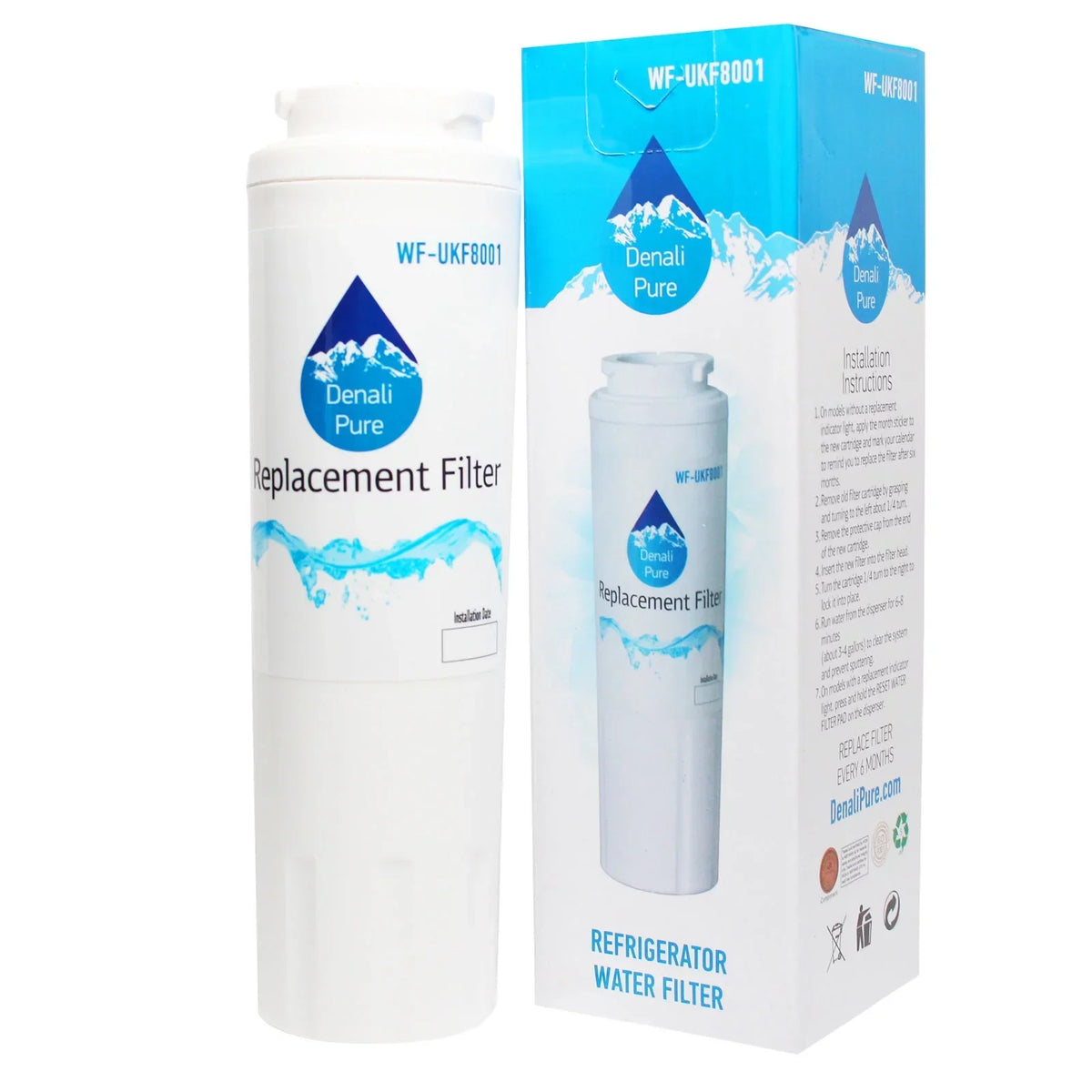 4-Pack Replacement for Amana ARB9058CB Refrigerator Water Filter - Compatible with Amana UKF8001AXX Fridge Water Filter Cartridge