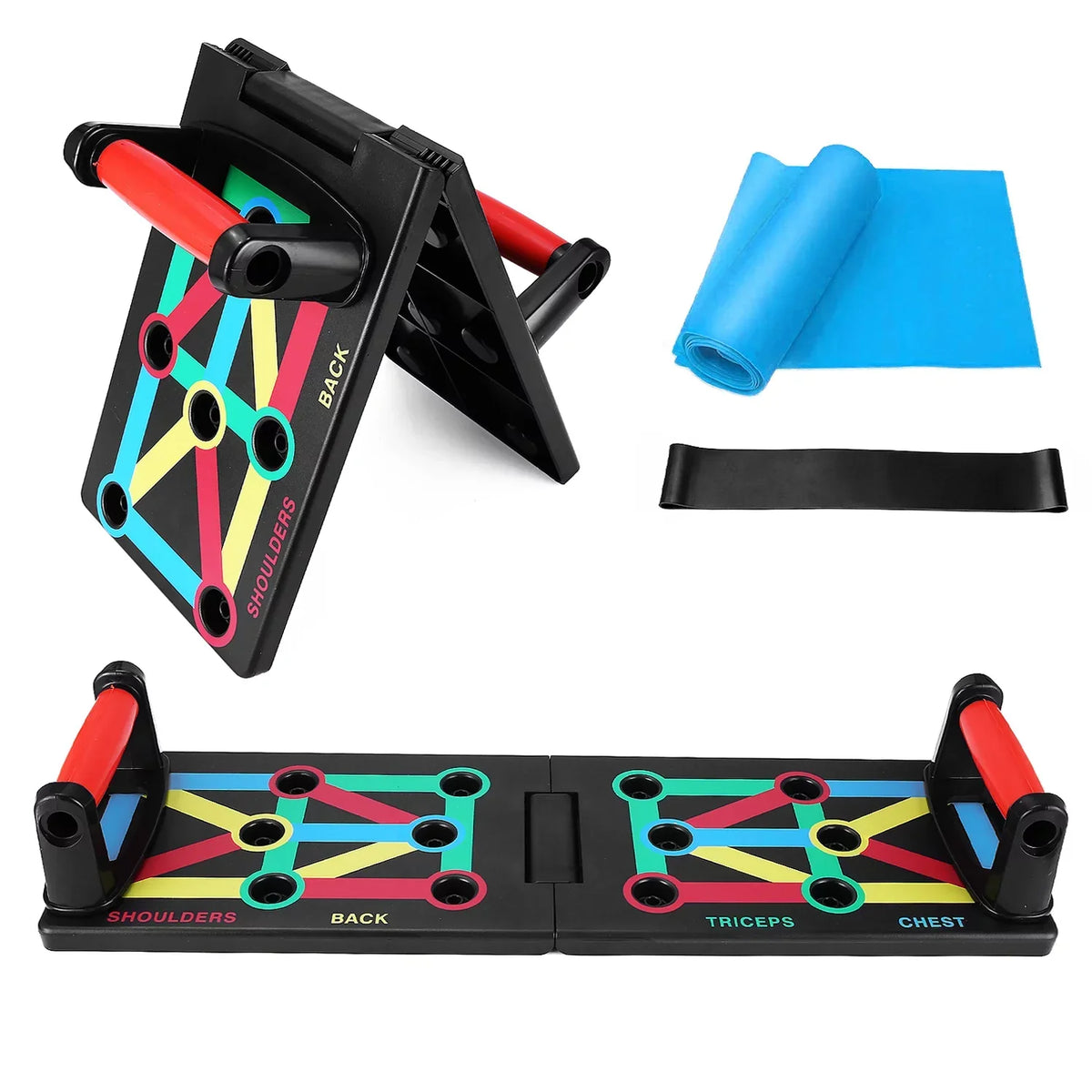 TOMSHOO Foldable Push-Board, Portable and Space-Saving Exercise Equipment, Strengthen Arms, Chest, and Shoulders, Suitable for All Fitness Levels