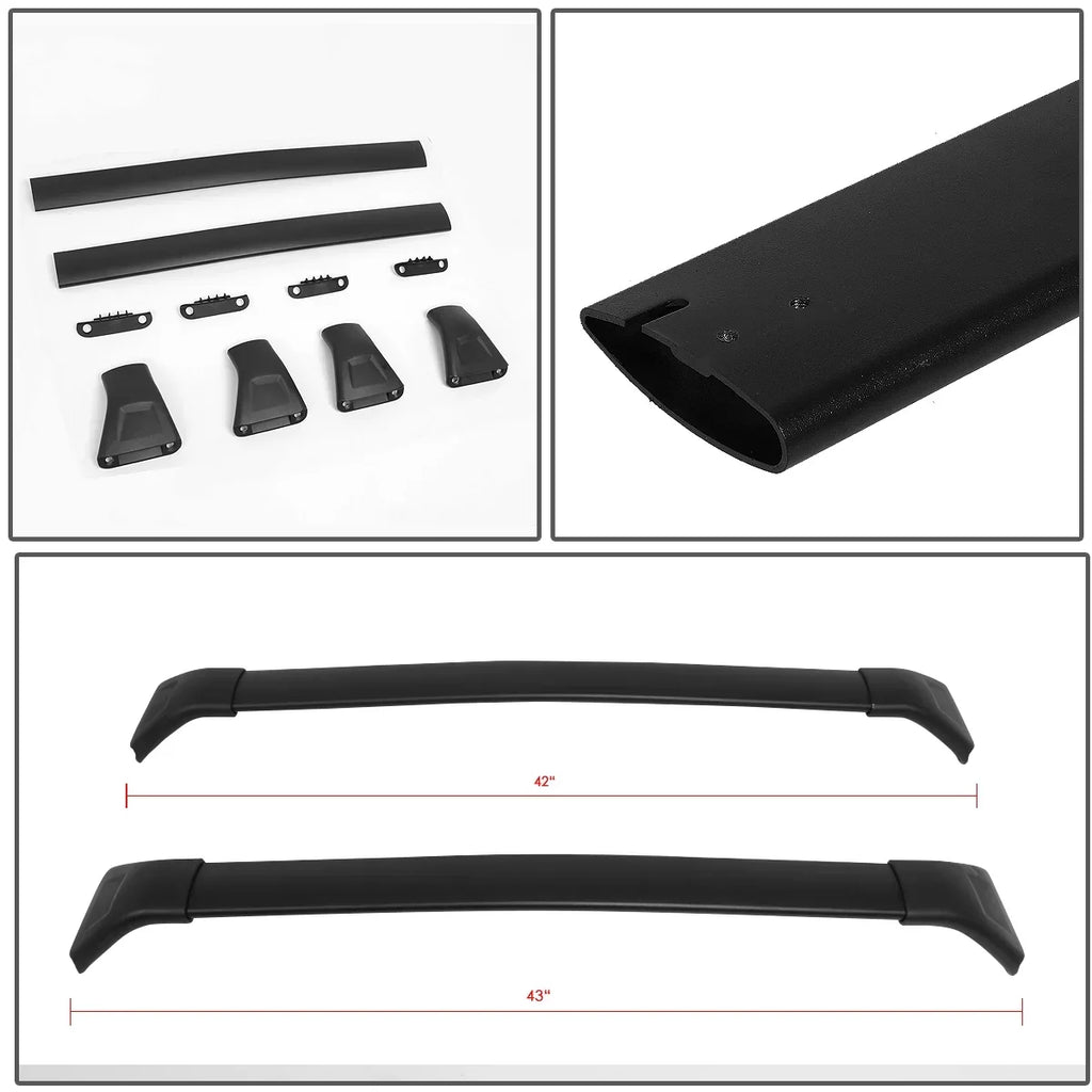 DNA Motoring PT-ZTL-8070 For 2017 to 2018 Mazda CX -5 CX5 Compass Pair Factory Style Aluminum Roof Rack Rail Cross Bar Cargo / Luggage Carrier