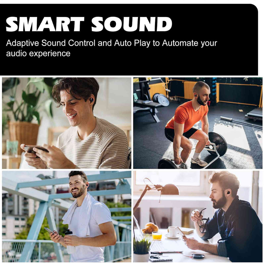 UrbanX True Wireless Bluetooth Earbuds + Charging Case, Black, Dual Connect, IPX5 Water Resistance, Bluetooth 5.2 Connection, Balanced, Bass Boost Compatible with Lenovo Tab M10