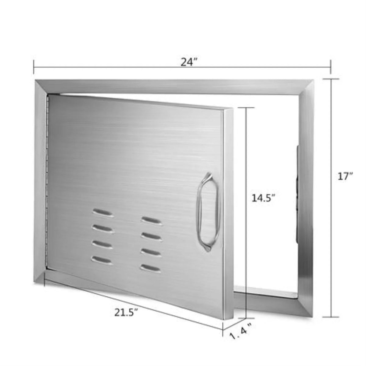 Vevor  24 x 17 in. Horizontal Island BBQ Access Door with Vents Stainless Steel Single Access