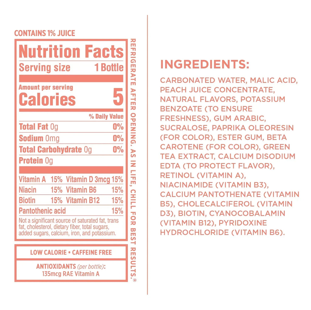 Sparkling Ice® Naturally Flavored Sparkling Water, Peach Nectarine 17 Fl Oz, (Pack of 12)