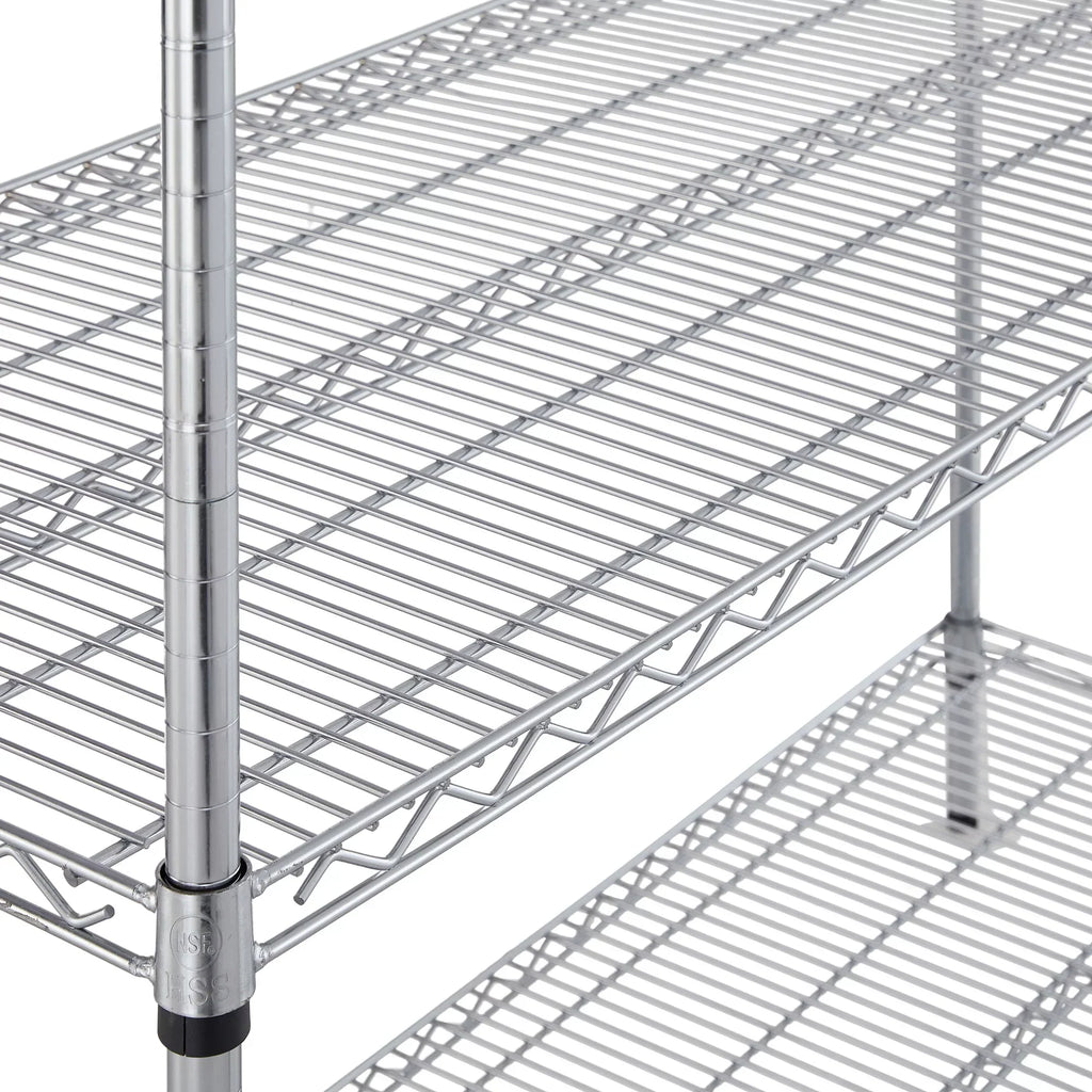 Hyper Tough Steel 4-Tier Storage Shelf Unit 72"H x 60"W x 24"D, 4000lb Total Capacity, Chrome