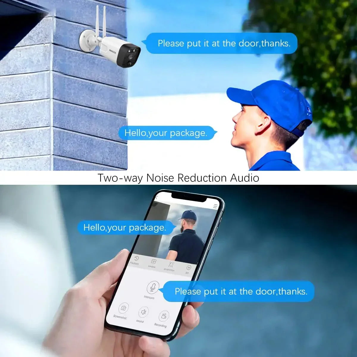 {Full PIR Detection Wireless Camera System}, 4pcs All-in one 5.0mp 1TB，Dual Antennas, two-way audio with 10-inch monitor by OOSSXX