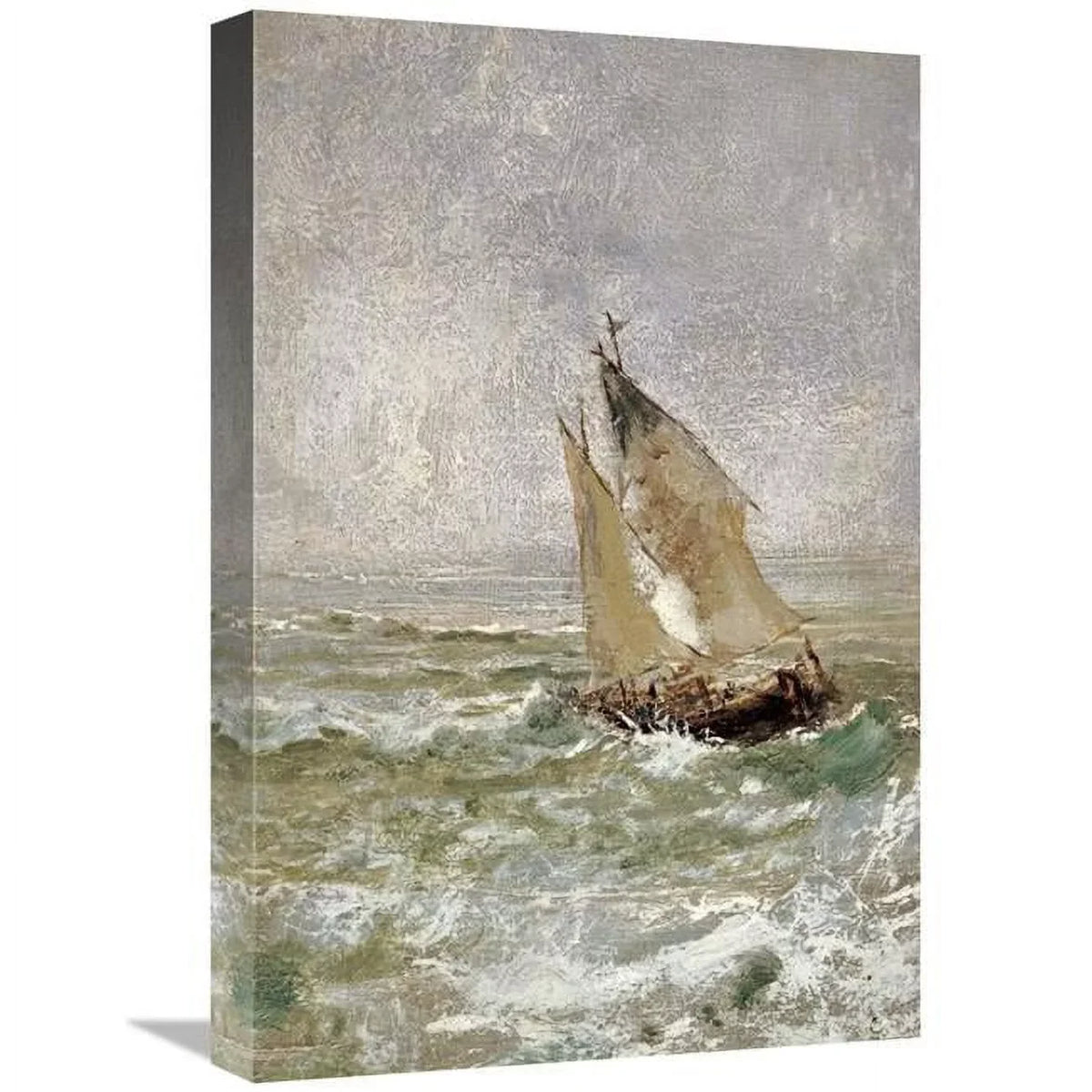 Global Gallery  A Sailing Boat in a Choppy Sea Art Print - Mose Bianchi