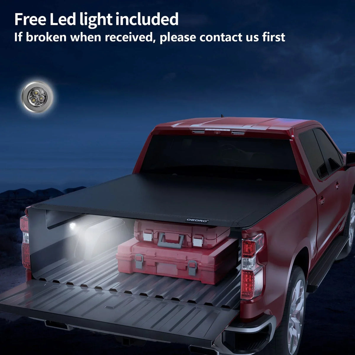 Ledkingdomus 5.5ft Soft 4 Fold Truck Bed Tonneau Cover for 14-21 Toyota Tundra w/ Deck Rail System