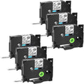 GREENCYCLE 6PK Compatible for Brother P-touch 12mm x 8m Black on Clear TZ TZe TZe-FX131 TZ-FX131 TZe-131 TZ-131 Flexible ID Cable Wire Label Tape