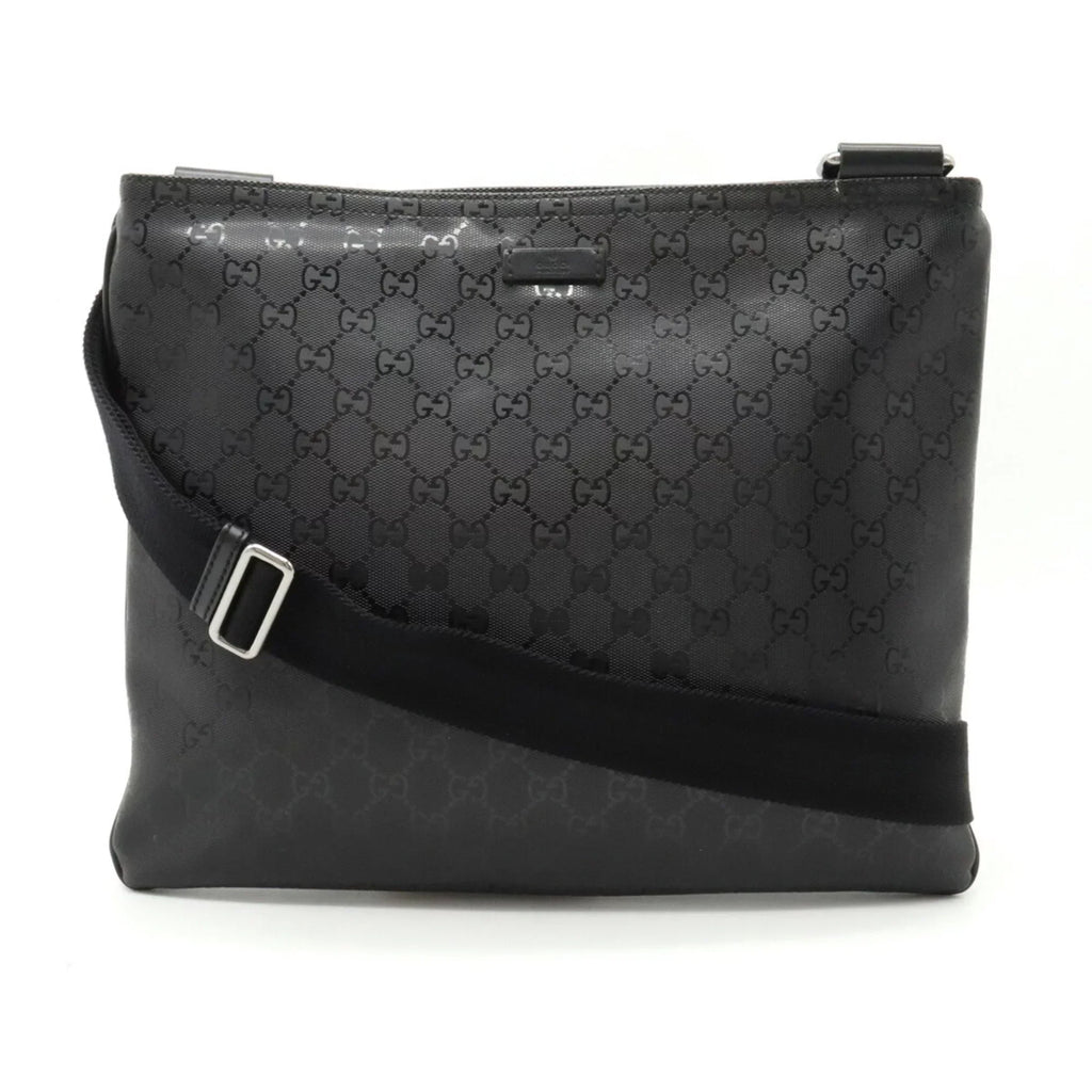 Pre-Owned GUCCI Gucci GG Imprime Crossbody Shoulder Bag PVC Leather Black 201446 (Good)