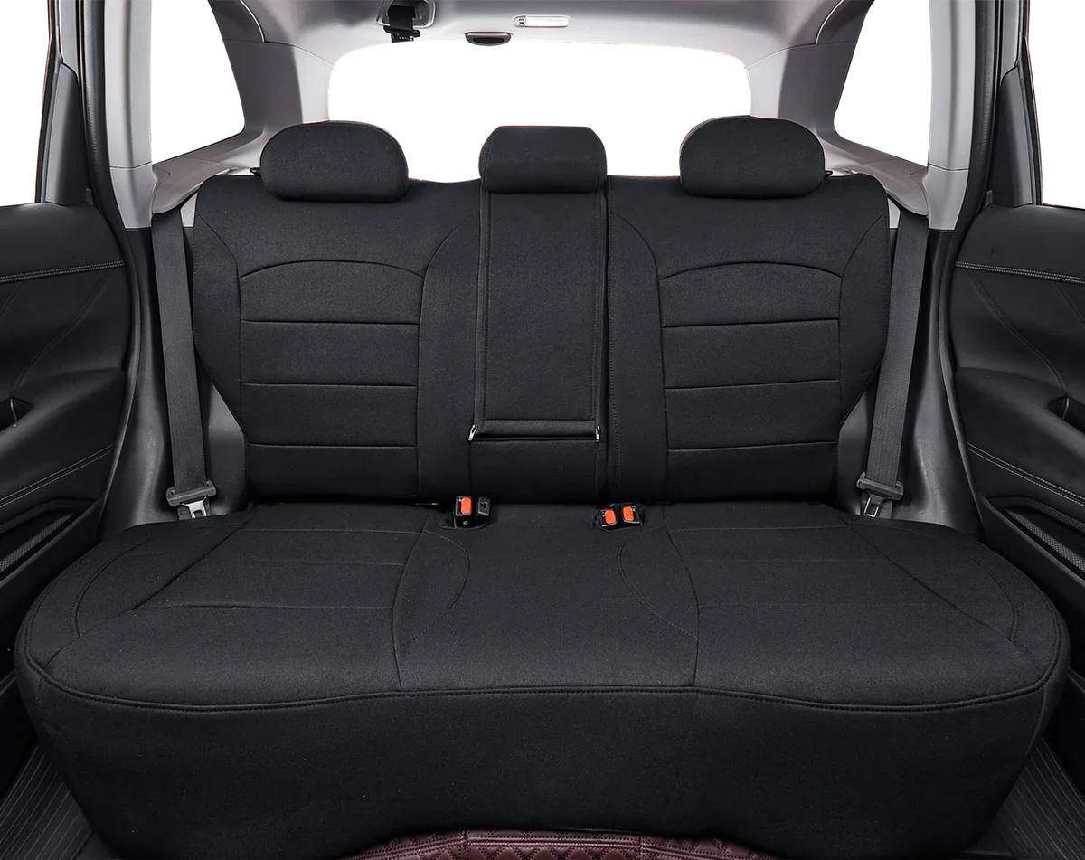 Coverdream Custom Fit KONA Car Seat Covers for Hyundai KONA 2018 2019 2020 2021 2022 2023 - Polyester (Black,Full Set)