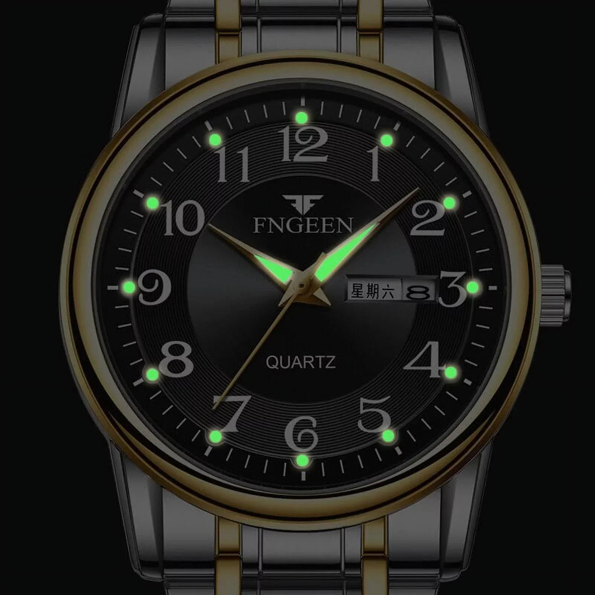 FNGEEN Men Watch Top Luxury Brand Quartz Mens Watches Sport Wristwatch Man Stainless Steel Luminous Hands Relogio Masculino